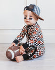 CHECKERED FOOTBALL DREAM ROMPER