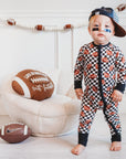 CHECKERED FOOTBALL DREAM ROMPER