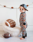CHECKERED FOOTBALL DREAM ROMPER