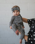Bamboo Zip Pajamas | Black Gingham