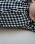 Bamboo Zip Pajamas | Black Gingham