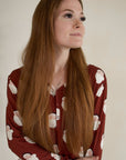 Women's Long Sleeve Bamboo Pajama | Vintage Santa
