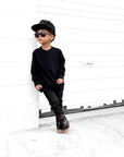 Classic Midi Rain Boot in Black / Taupe