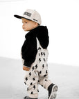 Hooded Fleece Romper in Bowie (PREORDER)