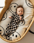 Knotted Bamboo Gown | Black Checkerboard