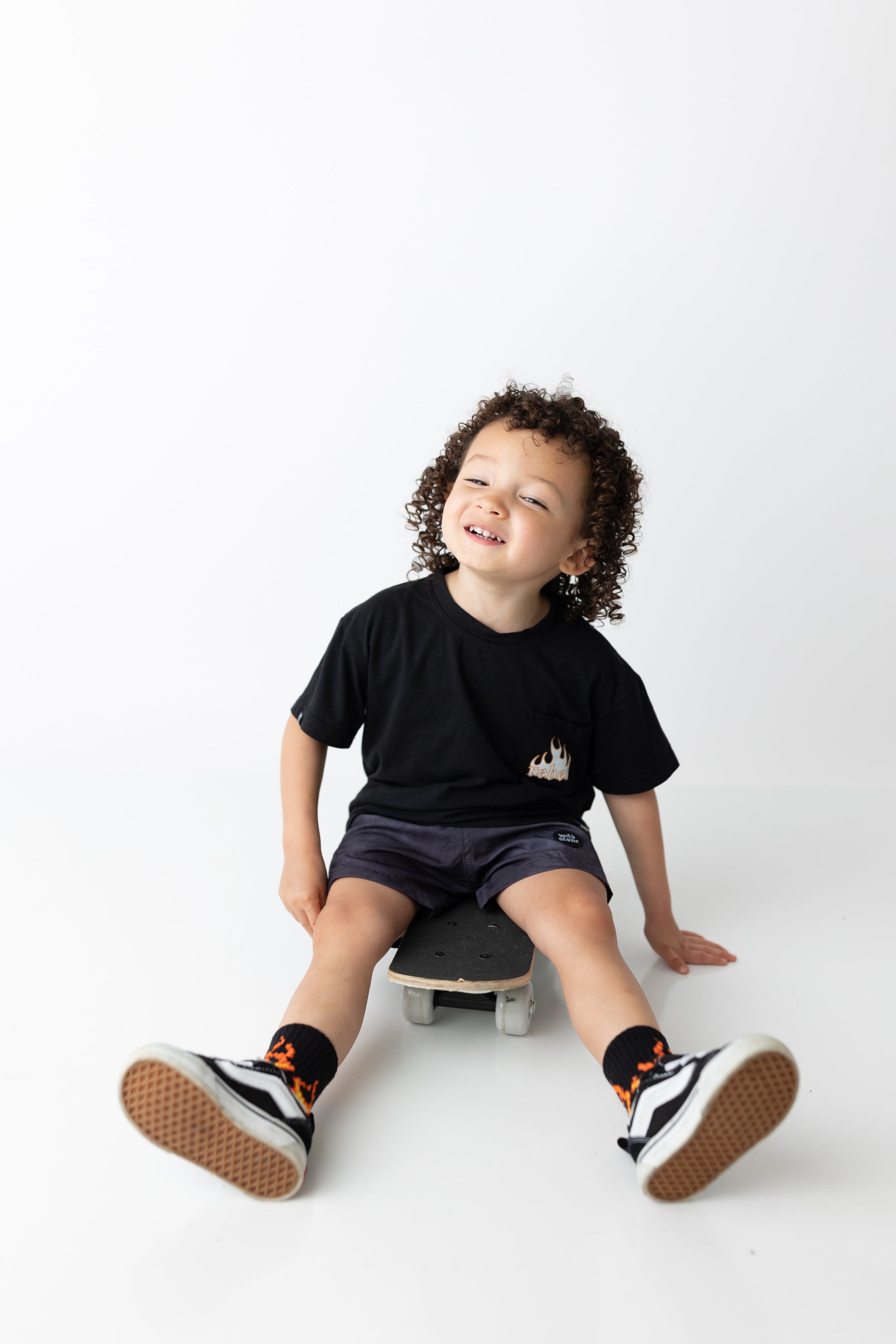 Acid Washed Checkered Board Shorts