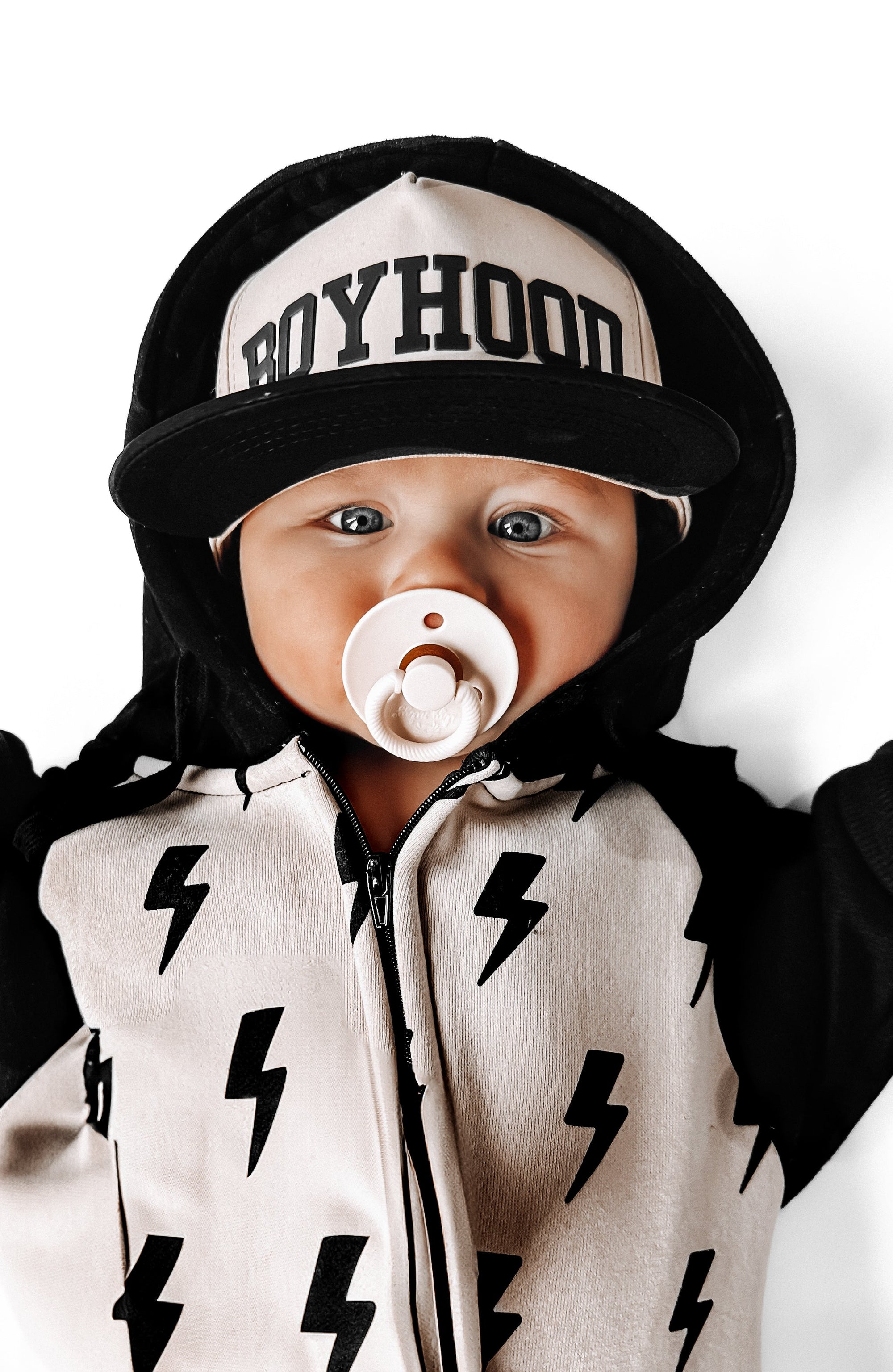 Hooded Fleece Romper in Bowie (PREORDER)