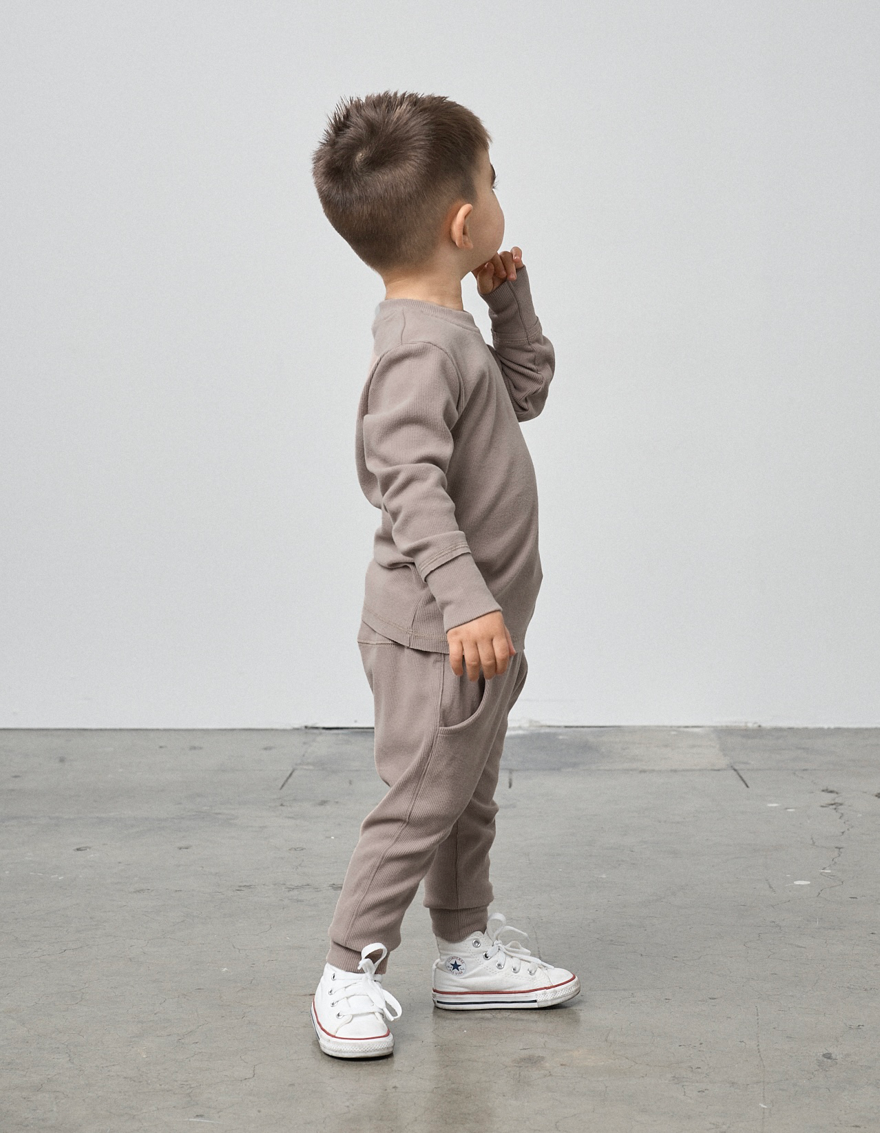 Ribbed Jogger - Mushroom