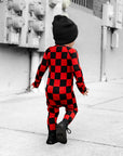 Bamboo Zippy Sleeper in Americana Red + Black (Checkered)