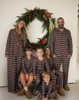 Men's Bamboo Button Up Lounge Set | Holiday Stripe