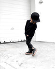 Classic Midi Rain Boot in Black / Taupe