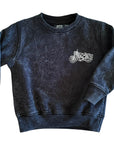 Moto Sweatshirt Acid Wash Black
