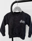 Moto Sweatshirt Acid Wash Black