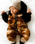 Hooded Fleece Romper in Ranger (PREORDER)