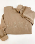 Mama Varsity Embroidered Crewneck Sweatshirt - Neutrals