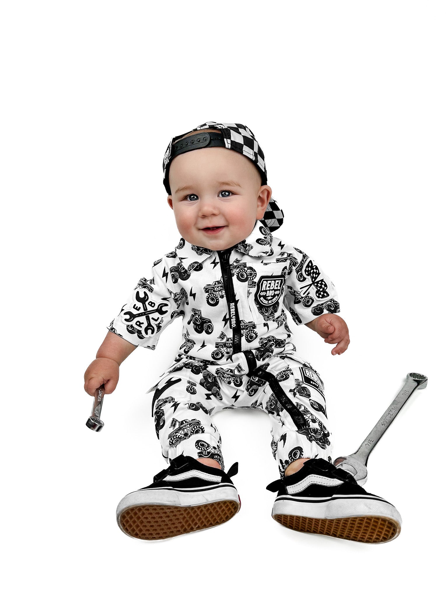 Pit Crew Romper in WWXRB Monster Truck AXEL