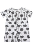 Bamboo Shorty Romper | Palm Style White