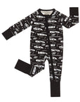 Bamboo Zip Romper | Race Cars