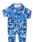 Bamboo Zip Romper | Blue Camo Bolts