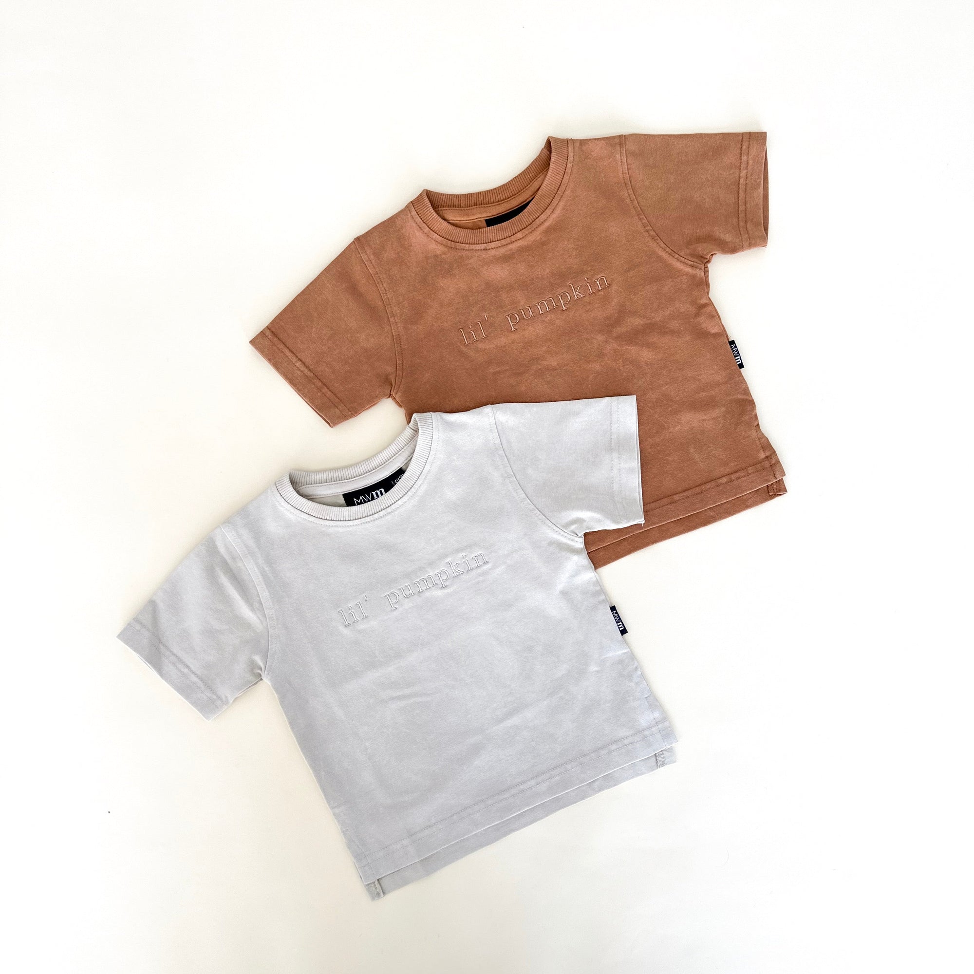 Lil' Pumpkin Embroidered Tee - Faded Autumn