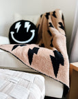 Black + Camel Bolt Cozy Blanket