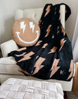 Black + Camel Bolt Cozy Blanket