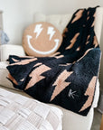 Black + Camel Bolt Cozy Blanket