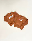Bubs Chenille Child Waffle Sleeve Crewneck - Faded Autumn