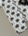 Bamboo Shorty Romper | Palm Style White
