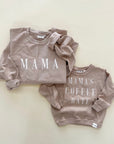 Elegant Mama Embroidered Corded Crewneck - Latte