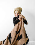 Black + Camel Bolt Cozy Blanket