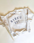 Mama's Boy Embroidered Outline Corded Crewneck - Ivory