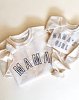 Mama Embroidered Outline Corded Crewneck - Ivory
