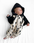 Hooded Fleece Romper in Bowie (PREORDER)