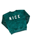 "Nice" Waffle Sleeve Crewneck