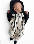 Hooded Fleece Romper in Bowie (PREORDER)