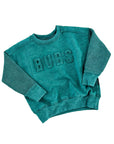 Bubs Signature Waffle Sleeve Crewneck - Pine