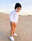 ORGANIC COTTON JOGGERS - ALMOND