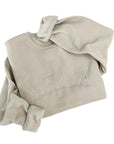 Mama Varsity Embroidered Crewneck Sweatshirt - Neutrals