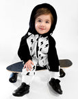 Hooded Fleece Romper in Bowie (PREORDER)
