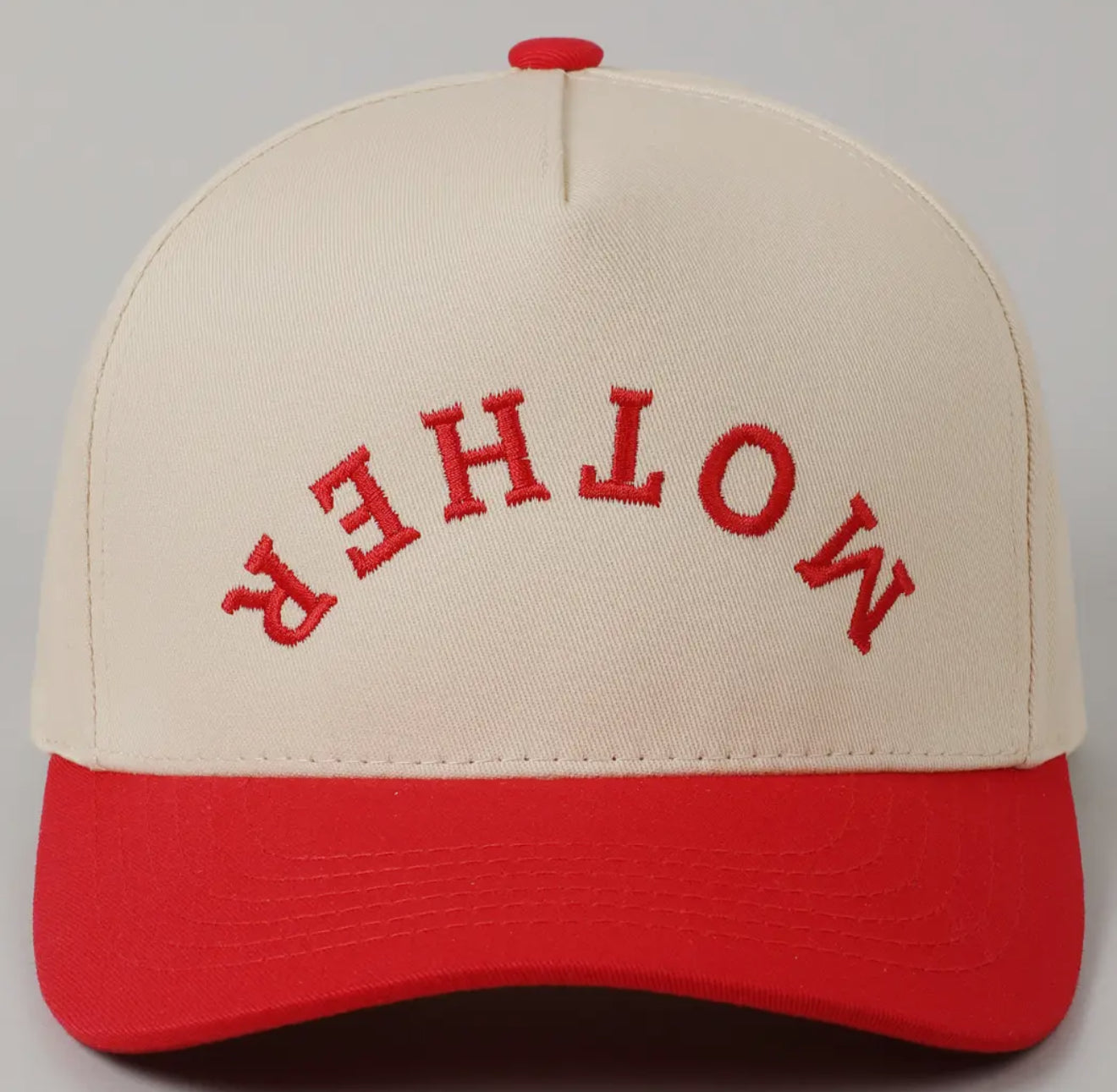Mother Upside Down Lettering Embroidered Cap