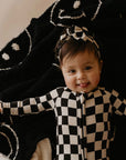 Bamboo Zip Pajamas | Black Checkerboard
