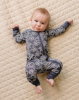 Bamboo Zip Romper | Leopard Skull