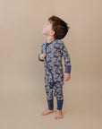 Bamboo Zip Romper | Leopard Skull