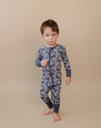 Bamboo Zip Romper | Leopard Skull