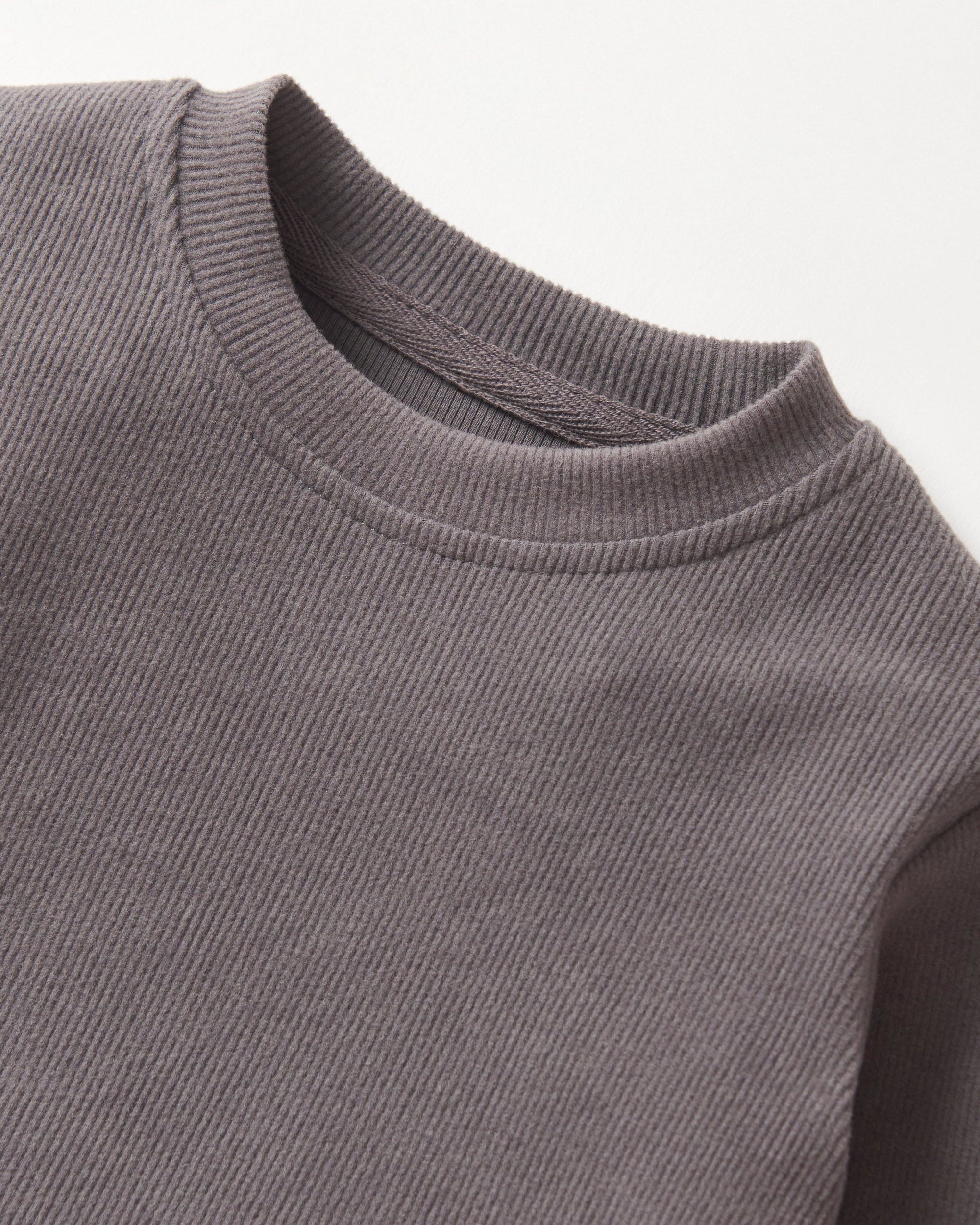 Long Sleeve Ribbed Tee - Graphite