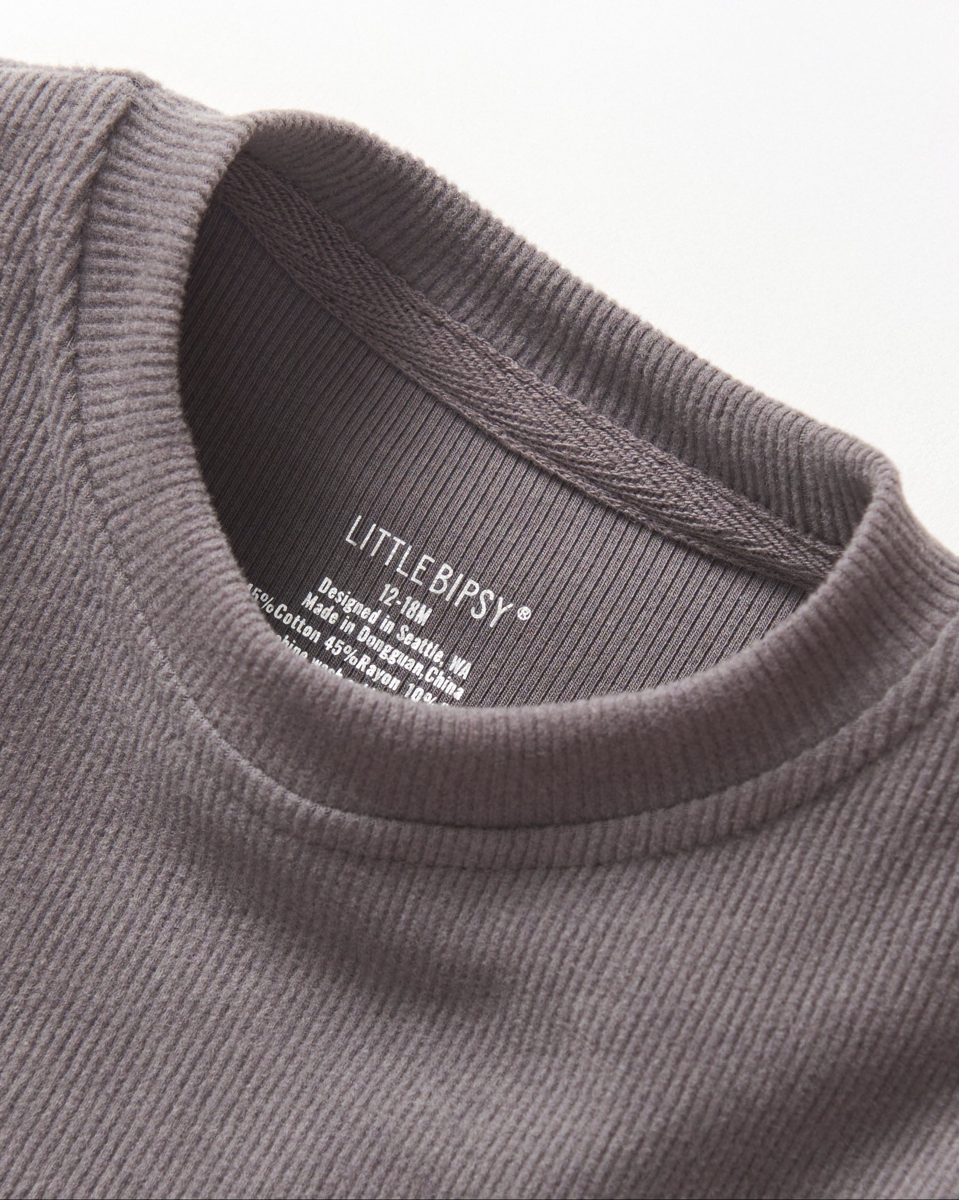 Long Sleeve Ribbed Tee - Graphite