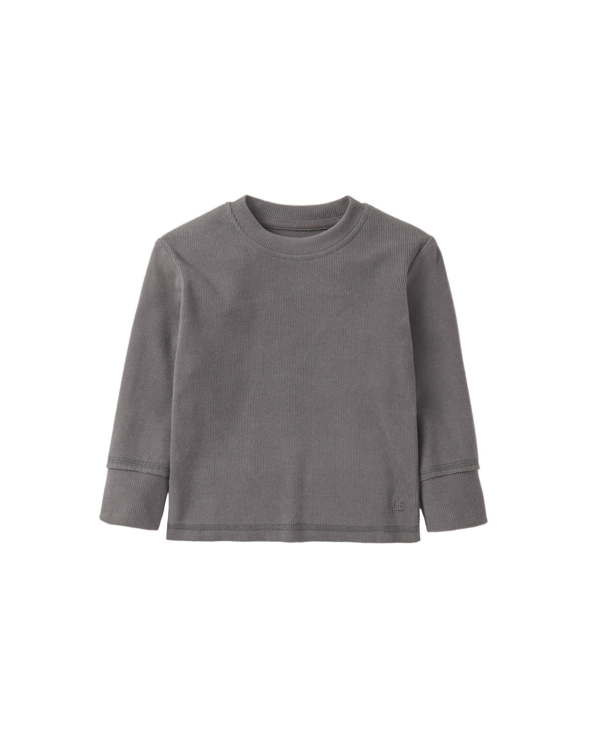 Long Sleeve Ribbed Tee - Graphite