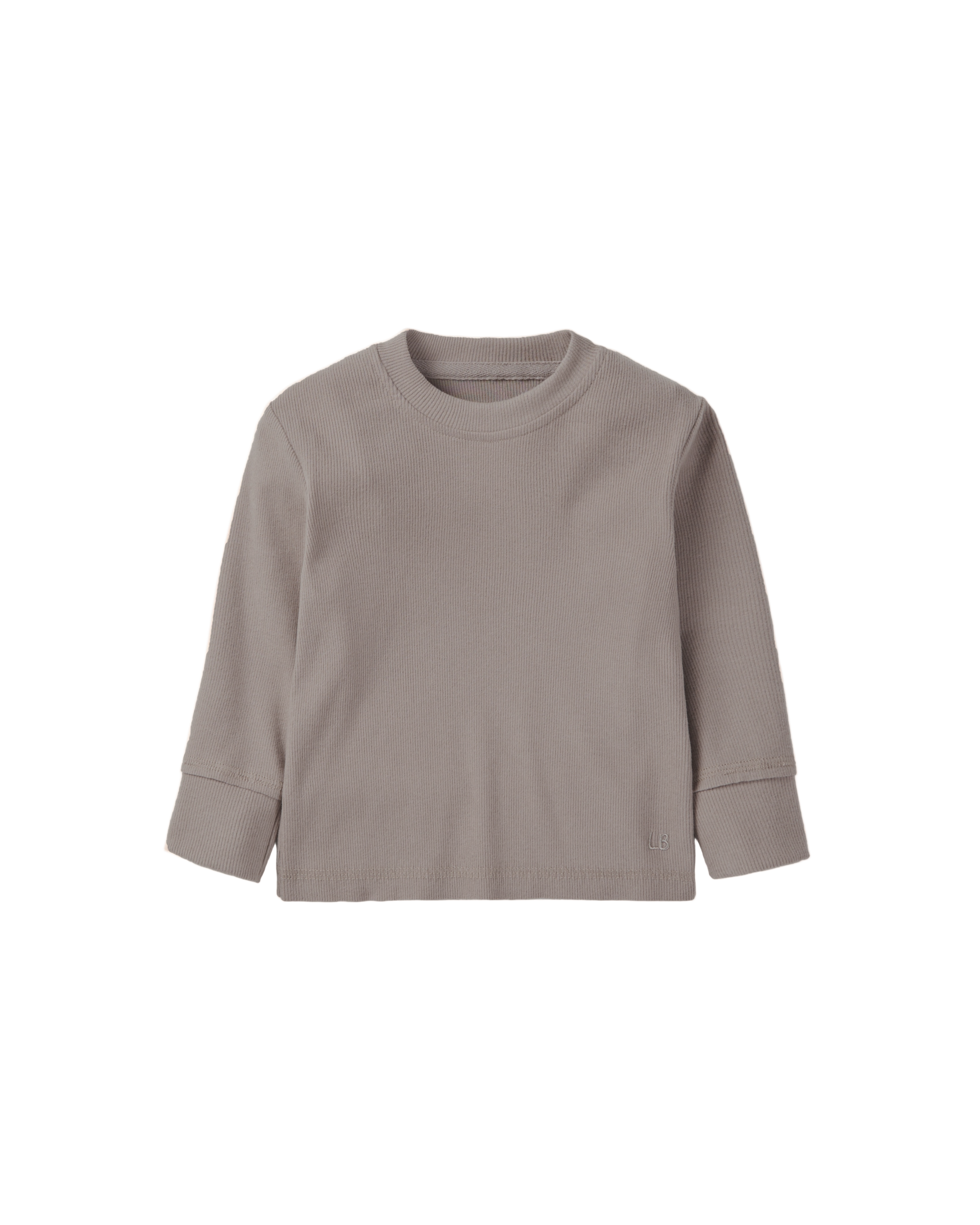 Long Sleeve Ribbed Tee - Mushroom