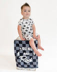 Bamboo Shorty Romper | Palm Style White